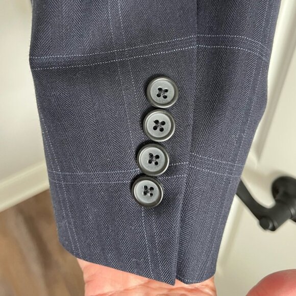 Brooks Brothers 346 Regent Fit Navy Windowpane Wool Blazer Sport Coat Jacket 48L - Picture 4 of 15